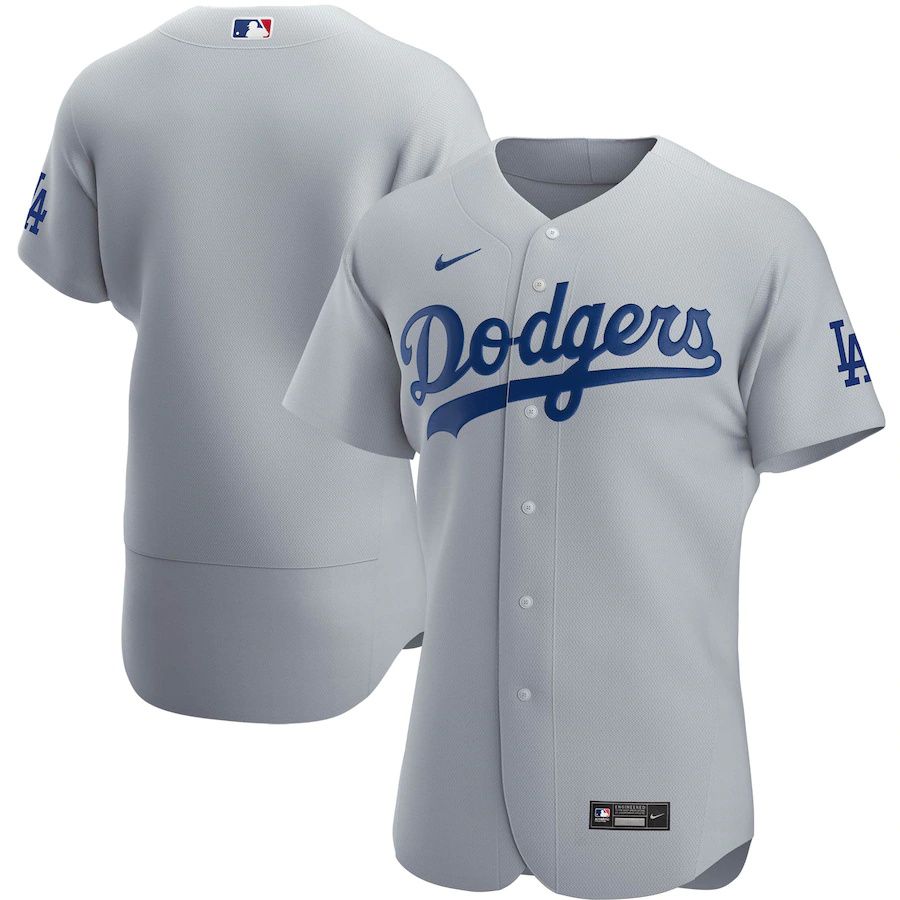 Mens Los Angeles Dodgers Nike Gray Alternate Authentic Team MLB Jerseys
